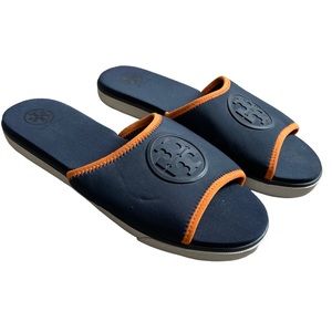 Tory Burch Navy Blue Slide Sandals Sz 8